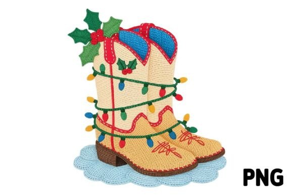 Christmas Crochet Cowboy Boot PNG: A Review for Digital Sellers