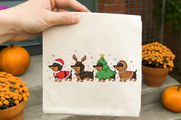 Christmas Dachshund PNG Dog Lover Illustrations