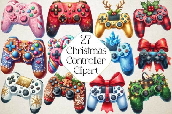 Christmas Gaming Controller Sublimation in Illustrations
