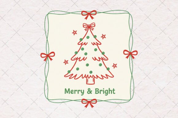 Christmas Hand Drawn Merry Bright Png Illustrations