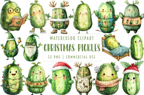 Christmas Kawaii Pickles Clipart: A Review for Modern Illustrations