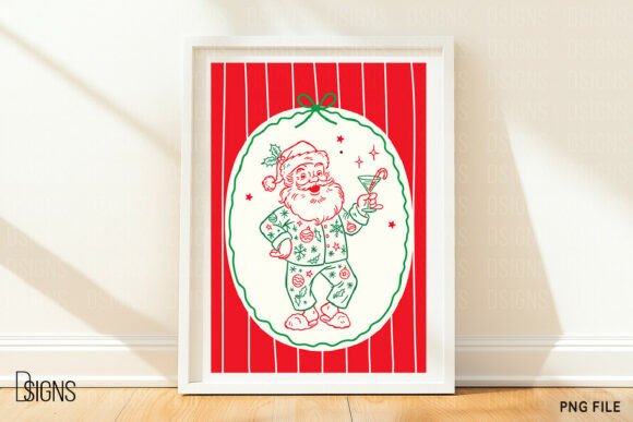 Christmas Pajama Party Hand-Drawn Card Illustrations
