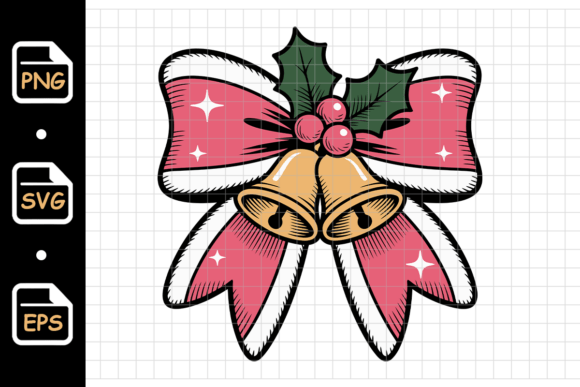 Christmas Pink Bow with Bells: A Designer’s Review of This Seasonal Illustrations Asset
