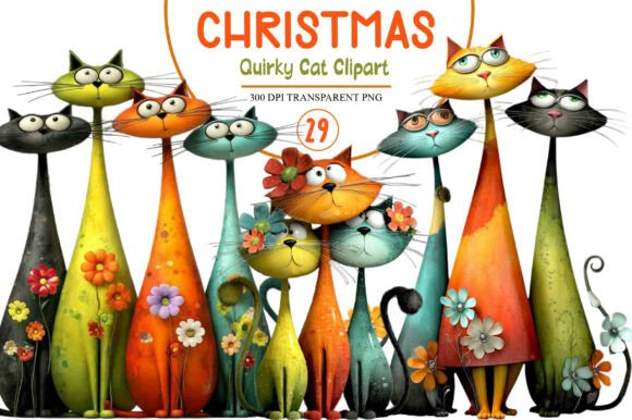 Christmas Quirky Cat Clipart: A Publisher’s Review of Seasonal Illustrations