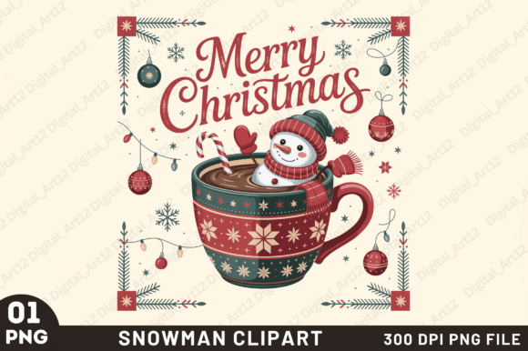 Christmas Snowman Mug PNG Clipart Review for Illustrations