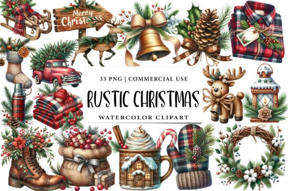 Cozy Rustic Christmas Clipart Bundle Review