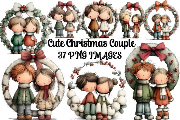 Cute Christmas Couple Clipart Review
