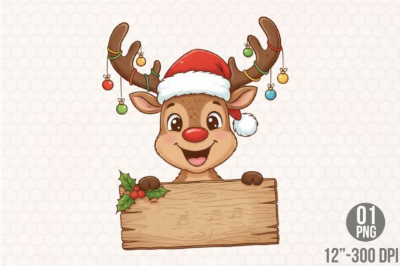 Funny Christmas Reindeer with Sign PNG: Essential Illustrations for Modern Blogs