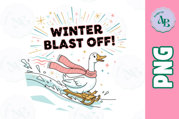 Funny Christmas Winter Goose PNG: Illustrations for Seasonal Branding