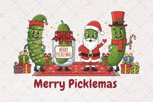 Funny Pickle Christmas PNG for Modern Illustrations