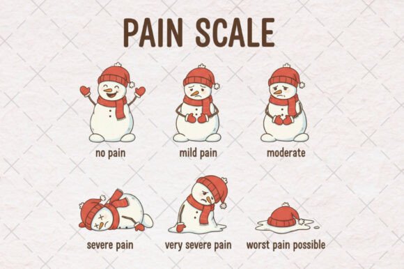 Funny Santa Christmas Pain Scale PNG for Illustrations