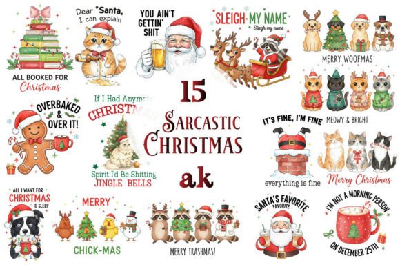 Funny Sarcastic Christmas Bundle Png: A Designer’s Review for Illustrations