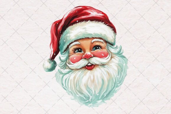 Hand-painted Retro Santa Christmas Png Review