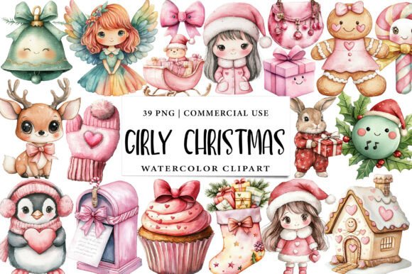 Kawaii Girly Christmas Clipart Bundle: A Designer’s Review for Brand Identity and Illustrations