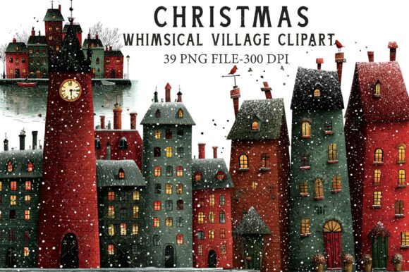 Whimsical Christmas Village Clipart: A Designer’s Review for Seasonal Illustrations