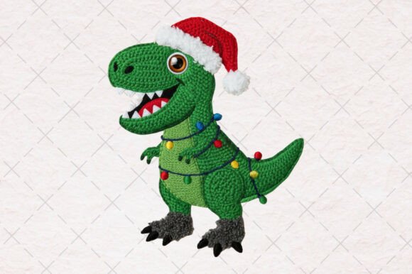 Yarn Crochet Christmas Dinosaur PNG Review for Modern Illustrations